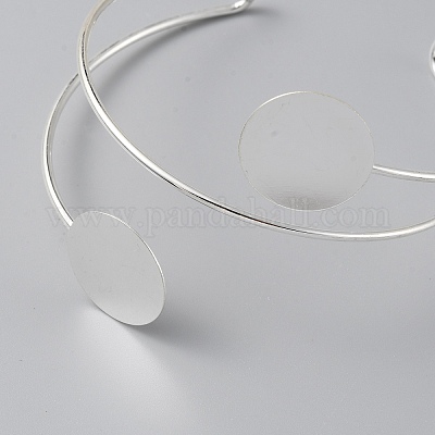 Латунь манжеты браслеты материалы KK-WH0079-57S-1