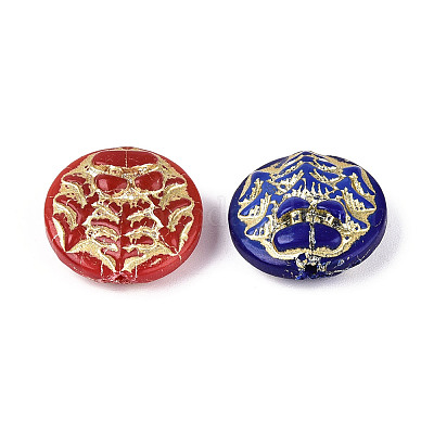 Плоский круглый с тремя стеклянными бусинами GLAA-T025-71M-1