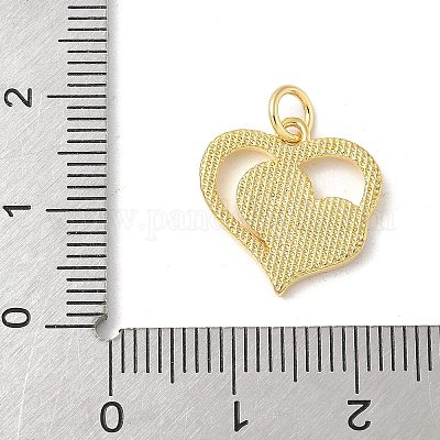 Подвески в виде сердечек из натуральной белой ракушки из латуни с соединительными кольцами KK-S522-08B-G-1