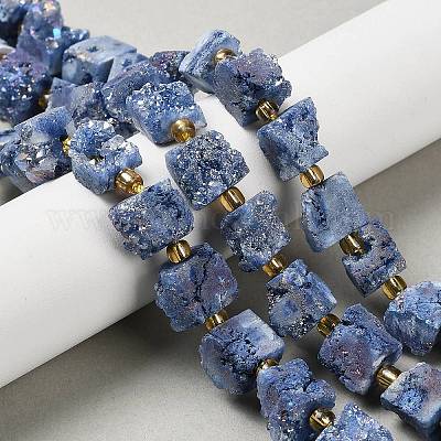 Гальванические натуральный druzy шарики агата стренг G-G289-01B-1