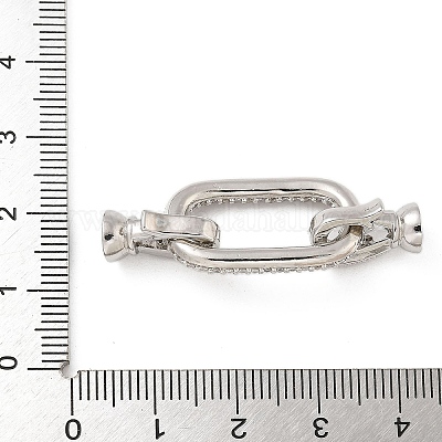 Реечное покрытие латунь микро паве прозрачный кубический цирконий складные застежки KK-A234-021B-P-1