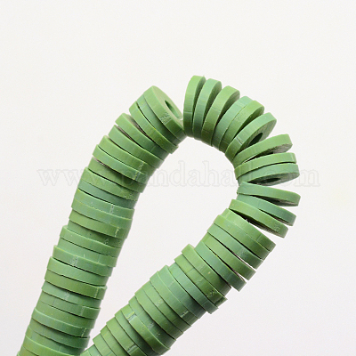 Плоские круглые бусинки распорки ручной полимерной глины X-CLAY-R067-4.0mm-46-1