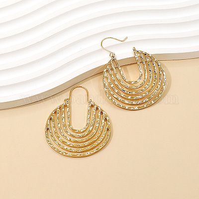 Полые плоские круглые серьги-кольца из цинкового сплава FS-WG56B56-01-1