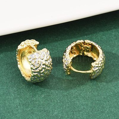 Серьги-кольца из латуни с эмалью EJEW-D336-02G-1