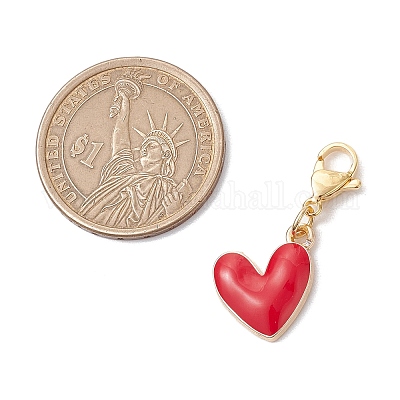 5 шт. подвеска в форме сердца из эмалевого сплава HJEW-JM02756-1