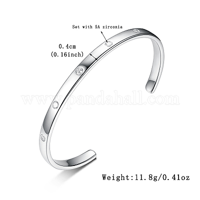 925 женский браслет-манжета из стерлингового серебра с микропаве из кубических цирконий RO7294-4-1