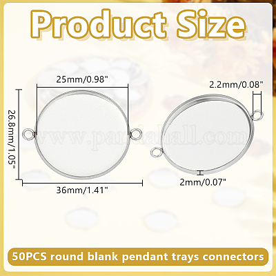 50 шт. оправы для кабошонов из нержавеющей стали 304 STAS-HY0001-88-1