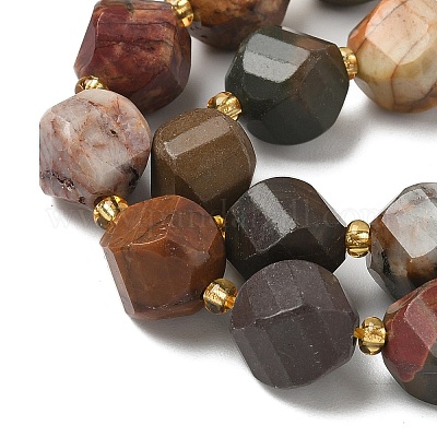 Нити бусин из натурального красного камня пикассо/полихромной яшмы G-U023-A10-01-1