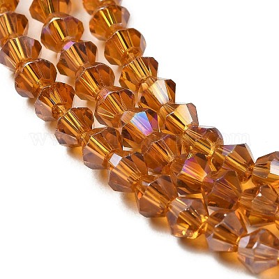 Прозрачные стеклянные бусины гальваническим пряди GLAA-F029-3mm-A28-1