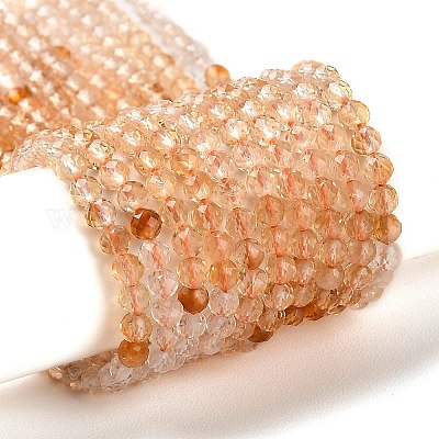 Brins de perles de citrine naturelle chauffées&nbsp;G-Q002-B04-03-1