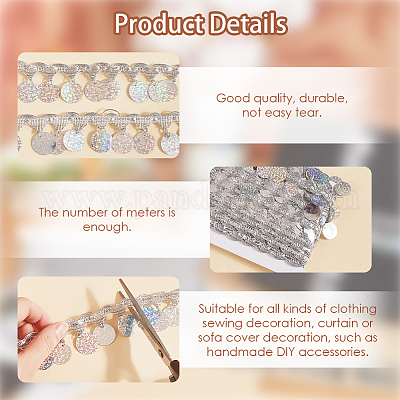 Лента из полиэфирного кружева с бахромой OCOR-WH20006-26B-1