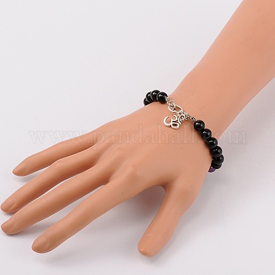 Природных драгоценных камней чакры шарм браслеты BJEW-JB01693-1