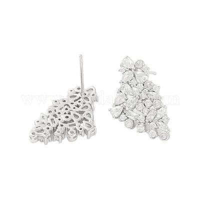 925 серьги-гвоздики из стерлингового серебра с прозрачным кубическим цирконием EJEW-U013-07P-1