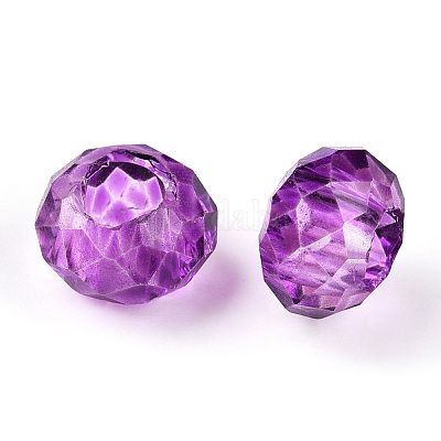 混合ファセットロンデルガラスビーズ 大穴ビーズ 8x5mm 穴：3mmの通販