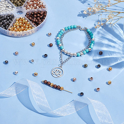 420 шт. 6 цвета железные дистанционные бусины IFIN-PH0002-23-1