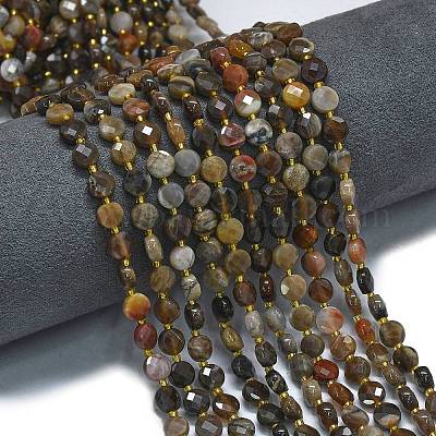 Природные окаменелое дерево бисер пряди G-K389-B33-01-1