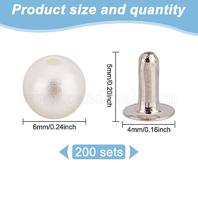 200 комплект заклепок-гвоздиков из АБС-пластика с имитацией жемчуга KY-GO0001-06A-1