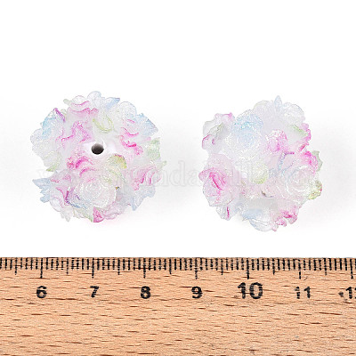 Бусины из полимерной глины со стразами и рельефными смоляными розами RESI-T059-04M-1