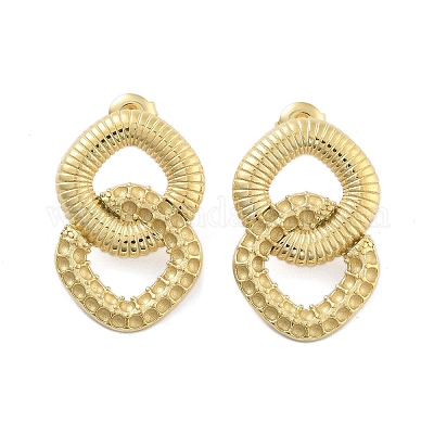 Серьги-гвоздики из нержавеющей стали 304 с ионным покрытием (IP) EJEW-P258-27G-1