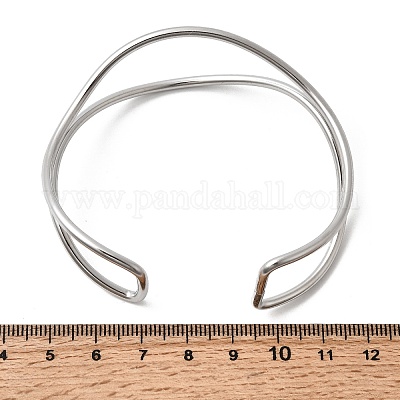 Браслеты-манжеты из нержавеющей стали 304 для женщин BJEW-Z150-01P-02-1