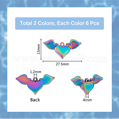 12 шт. подвески из нержавеющей стали 304 двух цветов STAS-DC0014-10-1