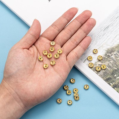 Железные хрустальные бусины-разделители со стразами&nbsp;RB-A008-8MM-G-1