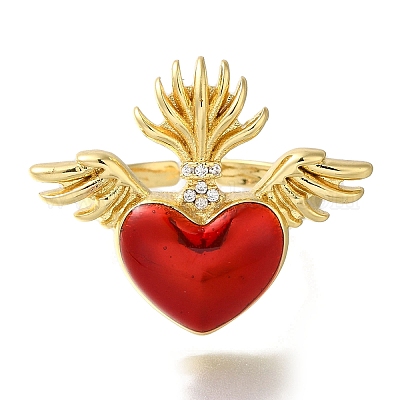 Покрытие стойки латунные прозрачные кольца с фианитом открытые манжеты RJEW-S411-01G-02-1