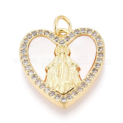 Латунные микропаве прозрачные подвески с фианитом KK-N268-48G-1