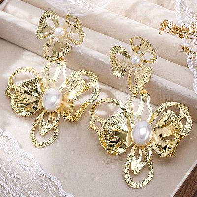 Серьги-гвоздики из сплава EJEW-M075-09G-1