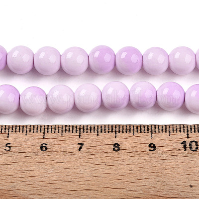 Выпечка окрашенные стеклянные бусины пряди DGLA-N012-8mm-02-1