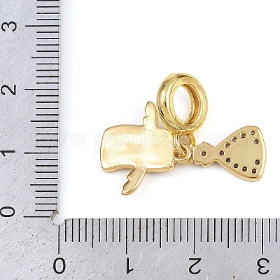 Латунные микро-паве прозрачные кубические цирконии 100 доллар европейские подвески-шармы KK-I352-17G-1