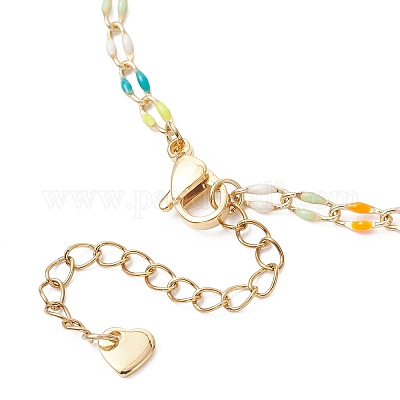 Изготовление браслета-цепочки из латуни толщиной 3 мм с цветной эмалью AJEW-JB01429-1