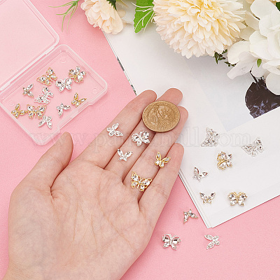 Кабошоны со стразами из сплава в 24 стилях MRMJ-BC0003-40-1