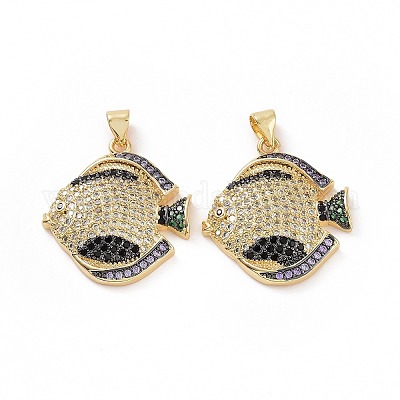 Латунные микропаве прозрачные подвески с фианитом ZIRC-F135-04G-03-1