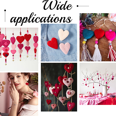 12шт. украшение для валяния из шерсти в форме сердца DIY-SC0030-14B-1