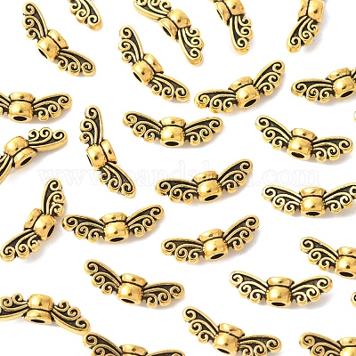 100 шт. бусины в виде крыльев феи из сплава в тибетском стиле TIBEB-FS0001-14-1
