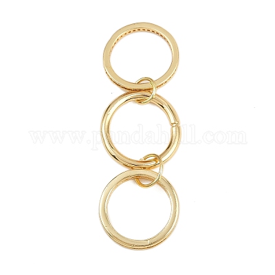 Женские кольца-пальцы с микропаве из кубических цирконий из латуни RJEW-P160-01D-G-1