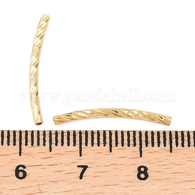 Латунные текстурированные изогнутые трубчатые бусины&nbsp;KK-H250-01B-G-1