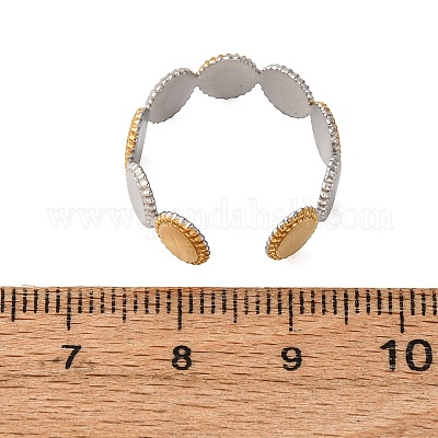 Двухцветные манжетные кольца из нержавеющей стали 304 RJEW-S635-01GP-Z-1