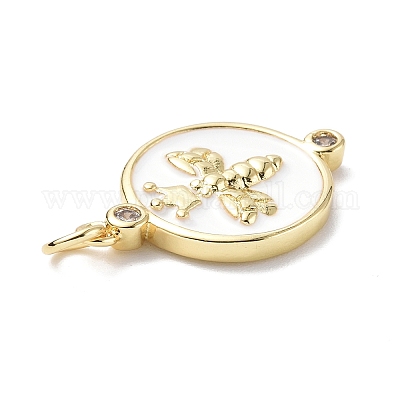 Кулоны из экологически чистой латуни с микропаве и кубическим цирконием KK-F845-23G-01-1
