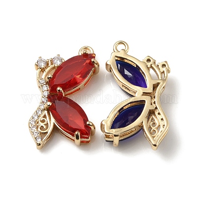 Латунь с подвесками из стекла k9 и стразами KK-C024-39KCG-1