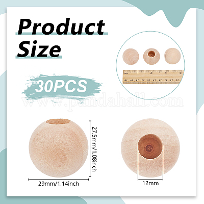 30 Stück Holzperlen&nbsp;WOOD-OC0004-40A-1