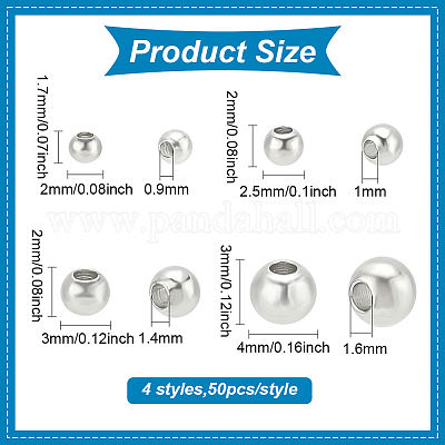 200шт 4 стиля латунные бусины KK-BC0013-83-1