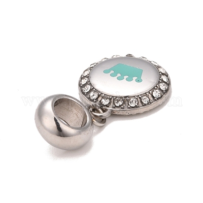 304 нержавеющая сталь хрустальные стразы европейские подвески-шармы STAS-F278-11P-1