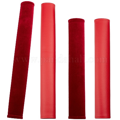 2 пара 2-х стильных чехлов из искусственной кожи для дверных ручек AJEW-GF0003-07B-1