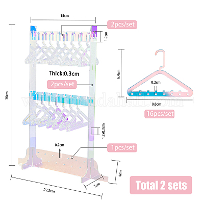 Wholesale SUPERFINDINGS 2 Sets Wooden Hanger Earrings Display Stand with  16Pcs Coat Hangers Cute Jewelry Stand Organizer Ear Studs Display Rack  Earring Rack Holder for Retail Show Personal Exhibition 