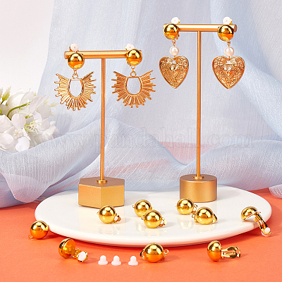 Латунные клипсы серьги KK-SP0001-14G-1