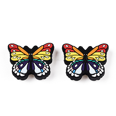 Силиконовые бусины бабочки&nbsp;SIL-N005-02-1