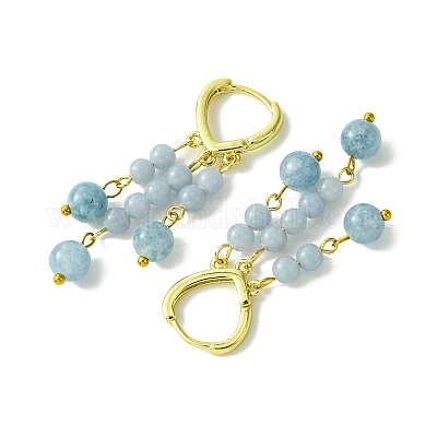 Серьги-кольца из смешанных натуральных камней EJEW-JE06003-1