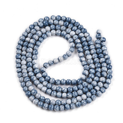 Выпечка окрашенные стеклянные бусины пряди X1-DGLA-N003-4mm-C07-1